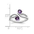 thumbnail image 3 of 7/10 Carat (CTW) AMETHYST & WHITE TOPAZ Bague en argent sterling, 3 of 4