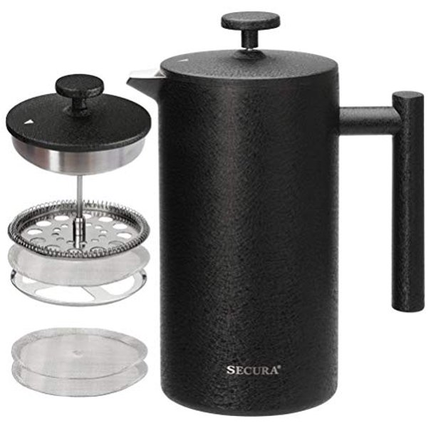 Secura French Press Coffee Maker, 304 Grade Stainless Steel Insulated