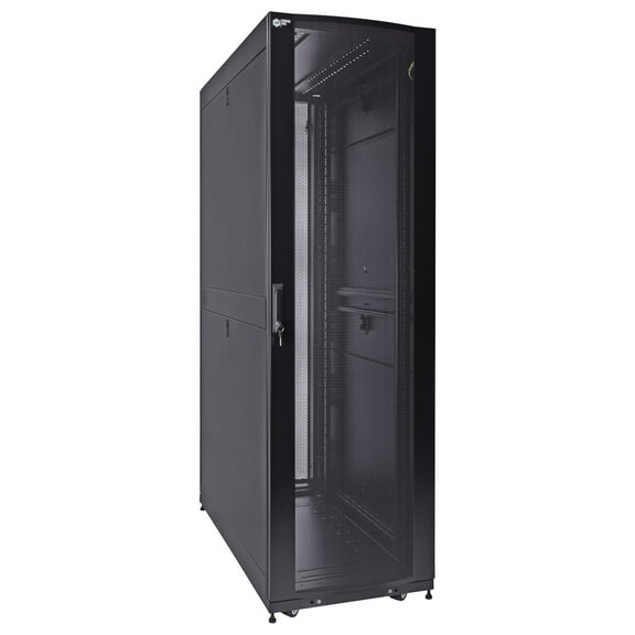 NavePoint 42U Server Cabinet 1200mm Deep with Locking Perforated Door and Removable Side Panels - 42U Rack Cabinet with Cable Management Compatible Top, Black