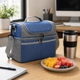 thumbnail image 5 of Portable Lunch Cooler Bag Insulated Lunch Box Tote With Strap Handle Thermal Food Storage Organizer Office Travel Picnic Camping Outdoor Reusable Meal Carrier Storage Bag, 5 of 6