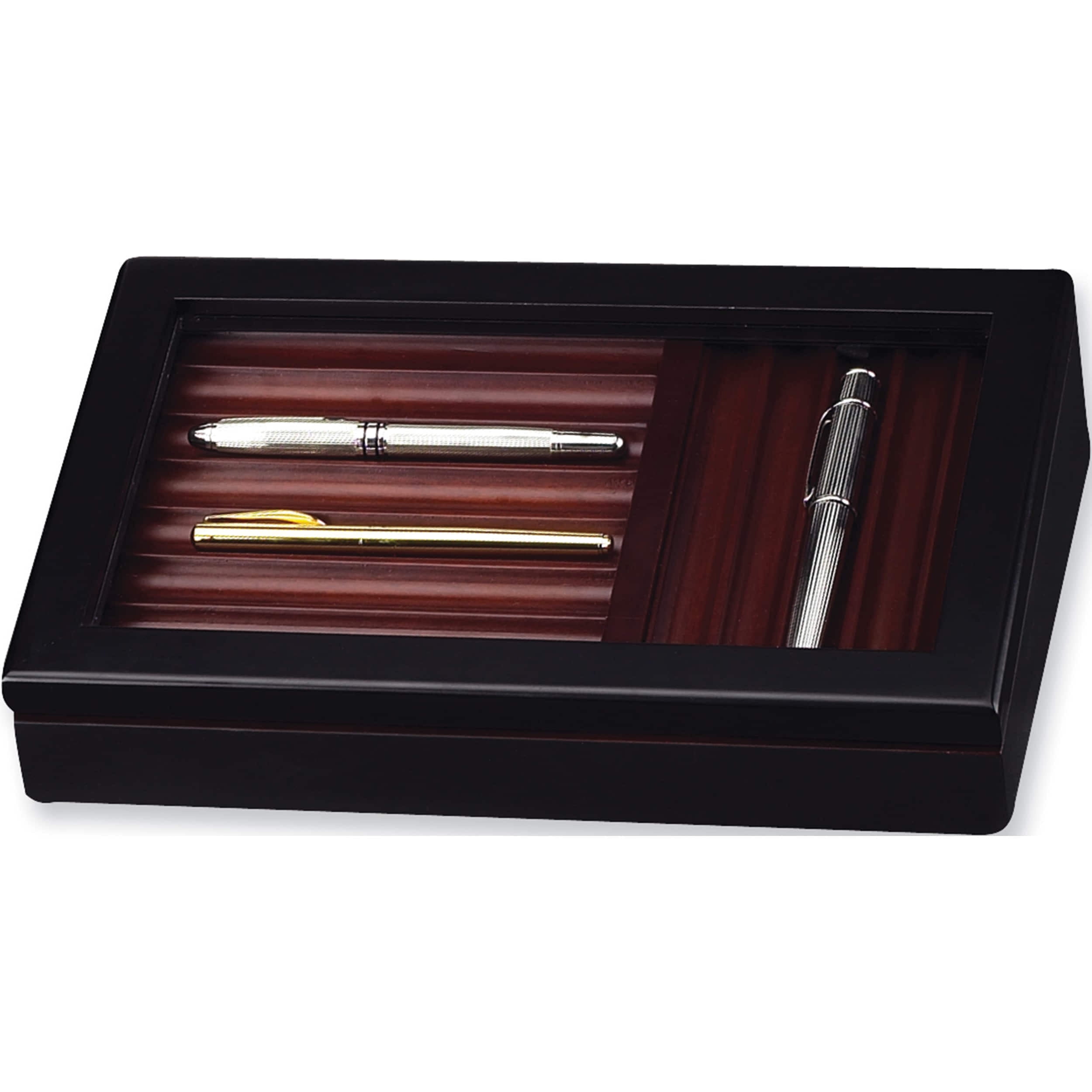 Fashion Black And Burgundy Wooden 13 Pen Storage Box (7.63 X 12.5) Made In  China gl3263 - Walmart.com