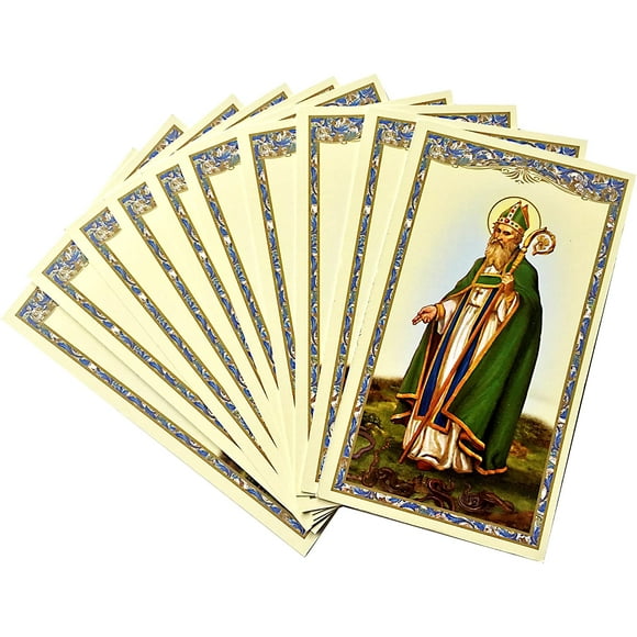 Saint Patrick Holy Card with Irish Blessing on The Back (10 Pack)