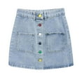 thumbnail image 6 of Women's Denim Skirt with Button Detailing - High Waist, A Line, S-XXL Sizes, Lightweight for Summer, Easy Care, 6 of 6