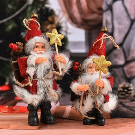 

Juhai Portable Doll Pendant Cute Flannel Christmas Exquisite Santa Claus Hanging Plush Ornament for Home