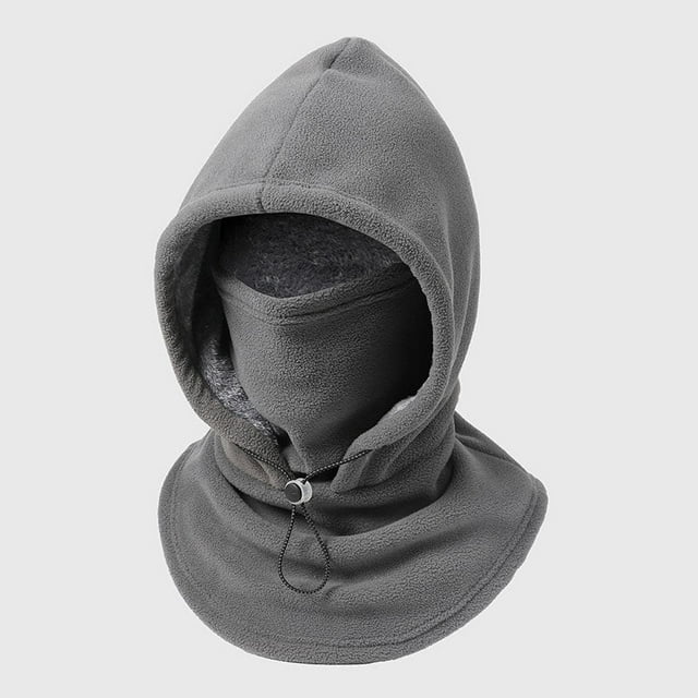 HaoXun Winter Warm Integrated Fleece Hood - Neck Gaiter Face Cover with Drawstring, Cold-Weather Head Protection Accessory