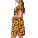 thumbnail image 2 of Disketp Vintage Brown Plaid Sunflower para Vestido de Manga Corta para Mujeres, Vestidos de Verano para Mujeres, Casual y Holgado para la Playa, 2 of 6