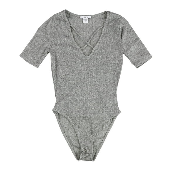 bar III Womens Strappy Basic T-Shirt, Grey, X-Small