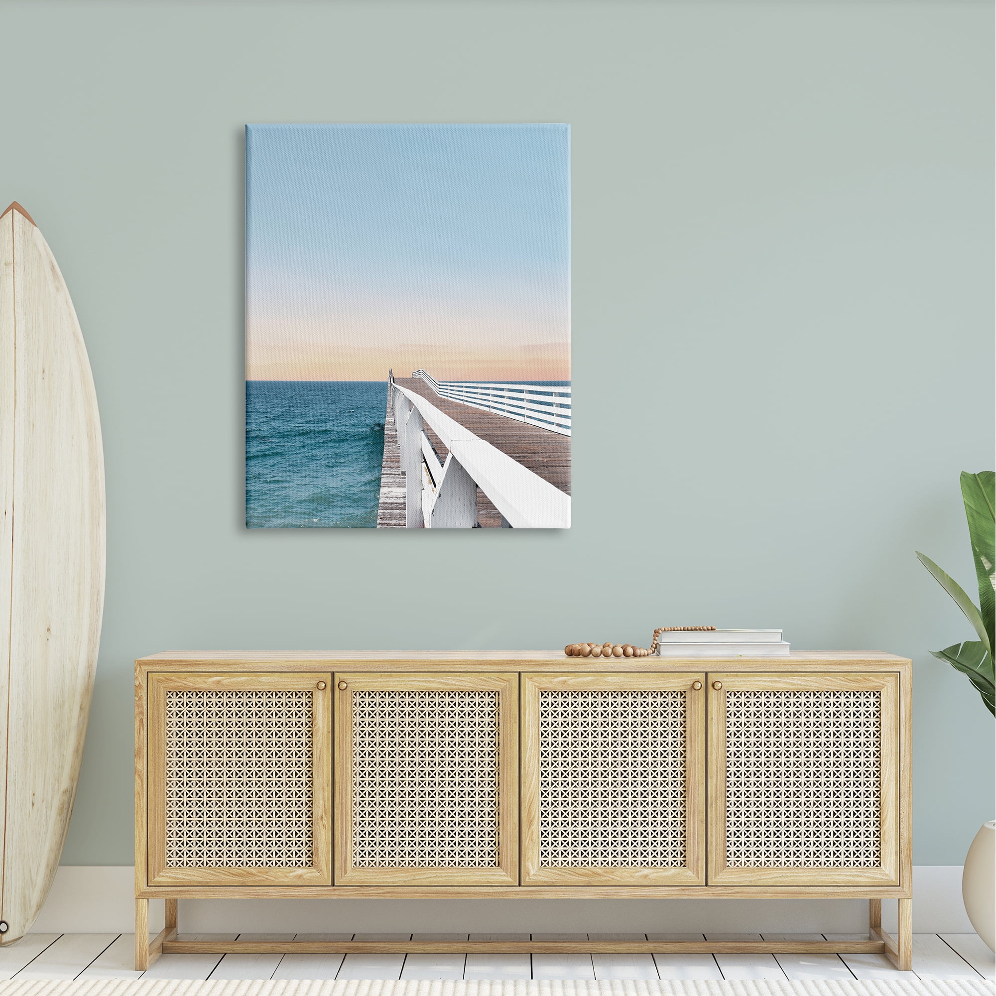 Stupell Industries Beautiful Boardwalk Dock Clear Sky Ocean Breeze Photography Gallery-Wrapped Canvas Print Wall Art, 36x48, by Natalie Carpentieri
