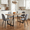 Table+4 Grey Chairs, variant on JUFU 55" Dining Table Set for 4, Modern Table and Chairs Set of 4, 5 Piece Dining Table Set Include Wooden Kitchen Table and 4 Faux Leather Chairs Ideal for Kitchen Dining Room Easy to Assemble