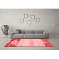 thumbnail image 3 of Ahgly Company Machine Washable Indoor Square Abstract Red Modern Area Rugs, 4' Square, 3 of 4