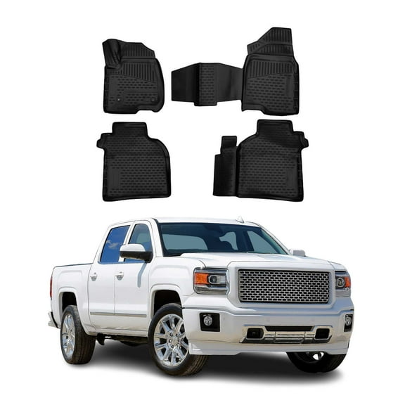OMAC Floor Mats Liner for GMC Sierra Crew Cab 1500/2500/3500 HD 2014-2019