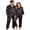 Black With Snowflakes, variant on Couples Matching Pajamas Silk Long Sleeve Sleepwear Satin Soft Button Down Loungewear Pjs Set