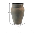 thumbnail image 2 of Brickmen Antique Indoor 15" Ceramic Tabletop Vase Wide Mouth Artisan Style Earthy  Antiqued Finish Gray Light Brown, 2 of 6