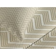 thumbnail image 4 of Ambesonne Beige Quilted Bedspread Set 3 Pcs, 3 Dimensional Stripes, King Size, Ivory Beige, 4 of 5