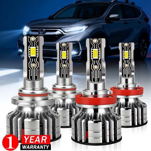 For Honda CR-V CRV 2015-2020 LED Headlight High Low Light Bulbs 6000K Xenon White Pack of 4