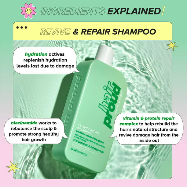 Hair Proud Revive & Repair Shampoo, with Niacinamide and Protein Repair Complex for All Hair 12 fl oz - Walmart.com