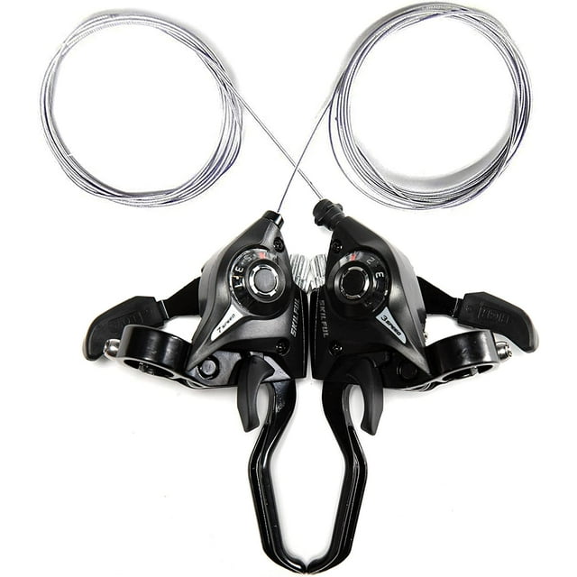 3x7 Speed Bike Lever Shifter Combo,21 Speed Brake Levers Set with Gear Indicator and V Brake Cable for Mountain