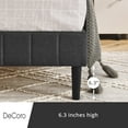 thumbnail image 6 of DeCoro Chicago Modern Upholstered Platform Bed Frame, Tufted Headboard & Wooden Bed Frame, Wood Slats Support, Bed Frame No Box Spring Needed, Lightweight, Durable, Easy Assembly - Full, Dark Grey, 6 of 10