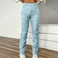 thumbnail image 2 of Hfolob Womens Jeans Women Denim Embroidered Straight Leg Pants Stretch Patch Denim Stacked Straight Leg Jeans For Women Trendy, 2 of 7