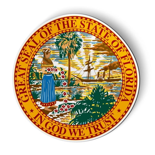 Florida State Seal - 5" Magnet for Car Locker Refrigerator