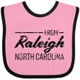 thumbnail image 3 of Inktastic From Raleigh North Carolina in Black Distressed Text Boys or Girls Baby Bib, 3 of 4