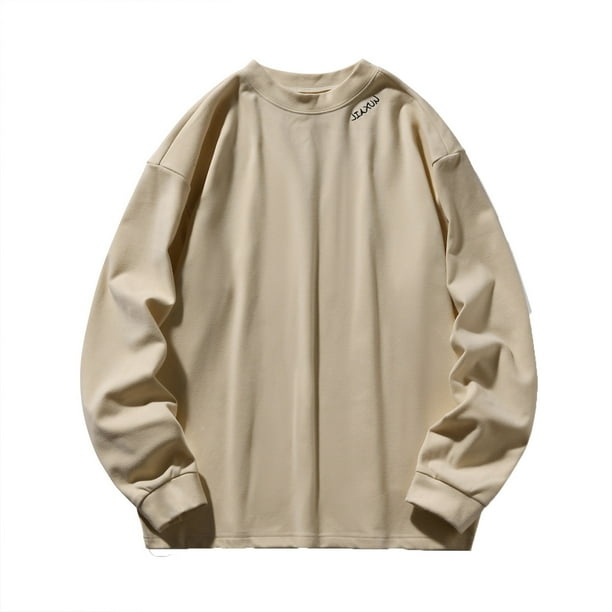pstuiky camisa de manga larga para hombre, Sudadera deportiva con capucha de manga larga y cuello redondo con bordado suave para hombre Tops de hombre xl