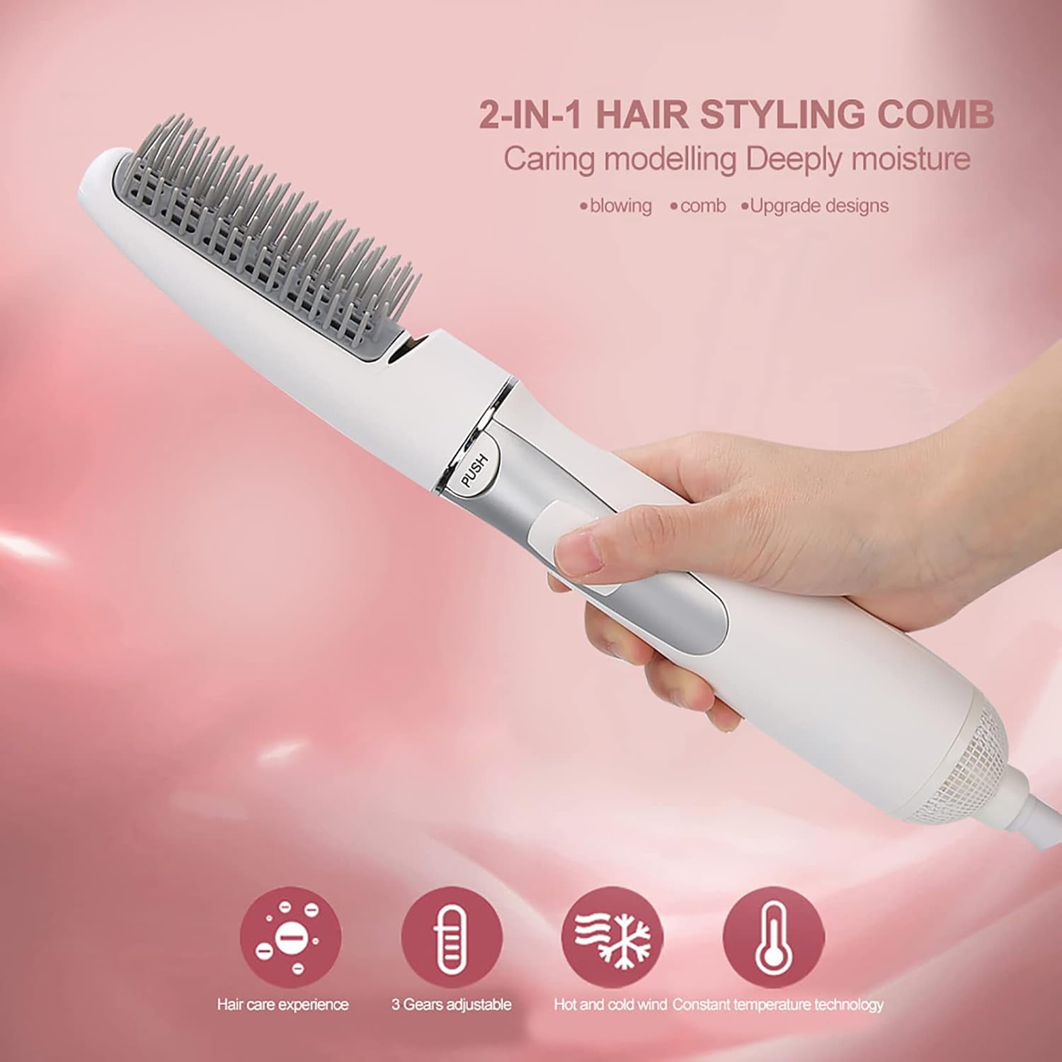 CJBZLCPCOO Blow Dryer Brush Comb 2 in 1 - Multifunctional Hair Styling Tool for Beauty, Professional Electric Hair Dryer and Volumizer