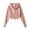 A01_Pink, variant on Womens Cropped Long Sleeve Hoodies Open Front Full-Zip Sweatshirts Relaxed Fit Lounge Warm Thermal Shirts with Pockets Comfy Fall Fashion Outfits Winter Clothes 2025