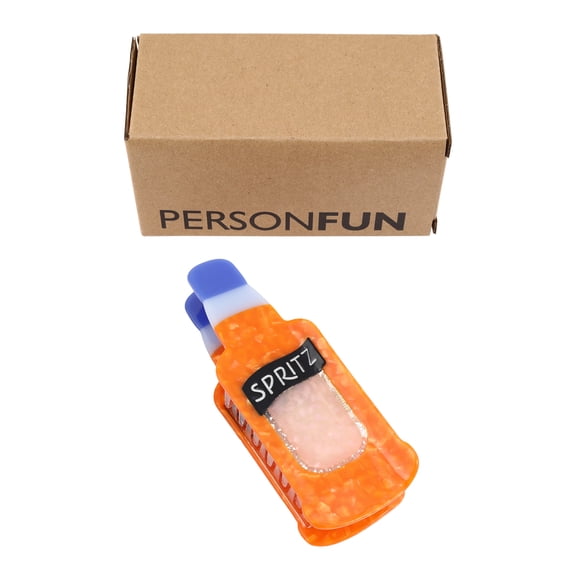 Spritz Hair Claw Clip, Orange Bottle Design Smooth Teeth with Strong Spring Personalized Acetate Hair Claw for Women Gifts, 4.29 x 1.97 inches