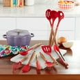 thumbnail image 2 of The Pioneer Woman 10-Piece Silicone and Wood Handle Kitchen Cooking Utensils Set, Red, 2 of 14