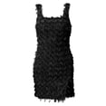 thumbnail image 4 of Women'S Casual Dress Off Shoulder Bodycon Dress With Thigh High Slit And Trim Elegant Casual Party Wear Flowy Comfort Fit Dresses Black XL, 4 of 5