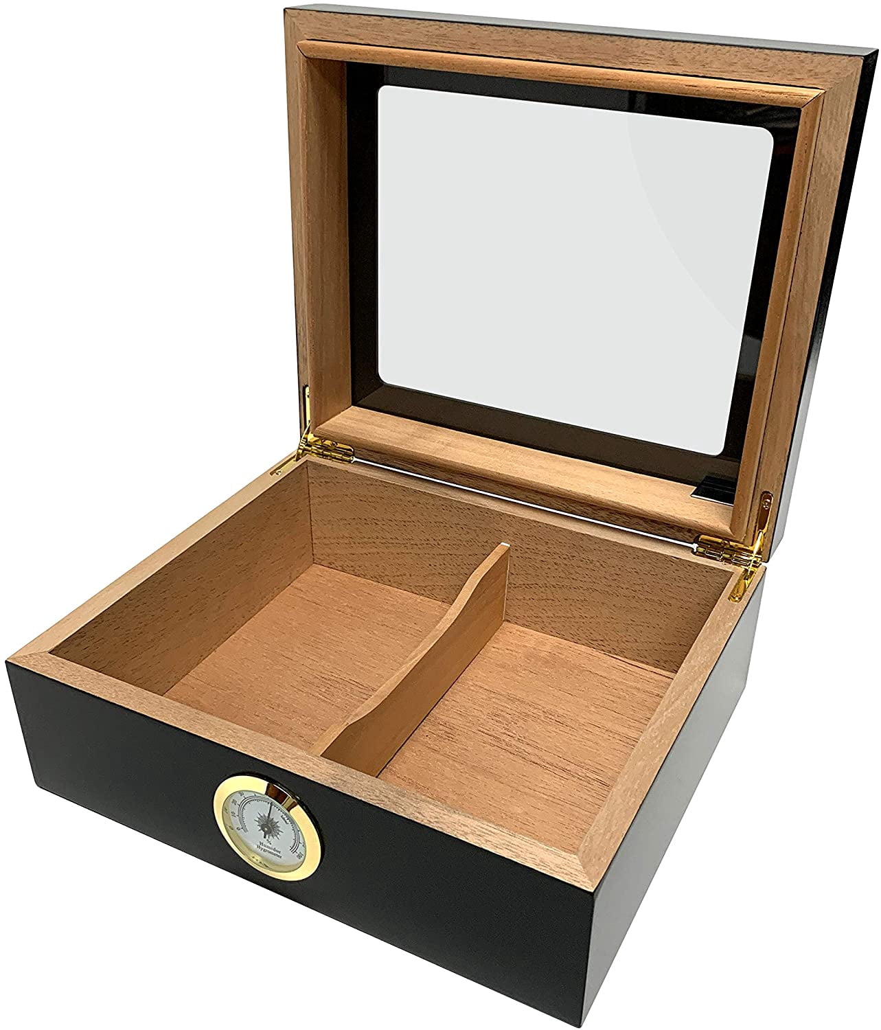 Quality Importers Glasstop Humidor, Black
