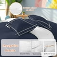 thumbnail image 2 of Solid Color Duvet Cover Set Twin Size, Dark Blue 4 Piece Soft Microfiber Bedding Set with 1 Duvet Cover, 1 Flat Sheet, 2 Pillowcases, 2 of 9