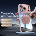 thumbnail image 6 of TECH CIRCLE for iPhone 16 Plus Hybrid Magnetic Case with 360° Ring Kickstand [Hard Transparent Back] Support Magnetic Car Mount [Shock Absorption] Protection Clear Cover,Pink, 6 of 8