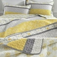 DDUOXIN Yellow Floral King Size Quilt, 100 Cotton Gold/Gray/Beige