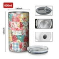 thumbnail image 4 of 20oz Coffee Tumblers Pioneer Flower Floral Print Pattern Stainless Steel Vacuum Insulated Travel Tumbler Coffee Cups Mug with Lid and Straw with Cleaning Brush for Cold & Hot Drinks, 4 of 5