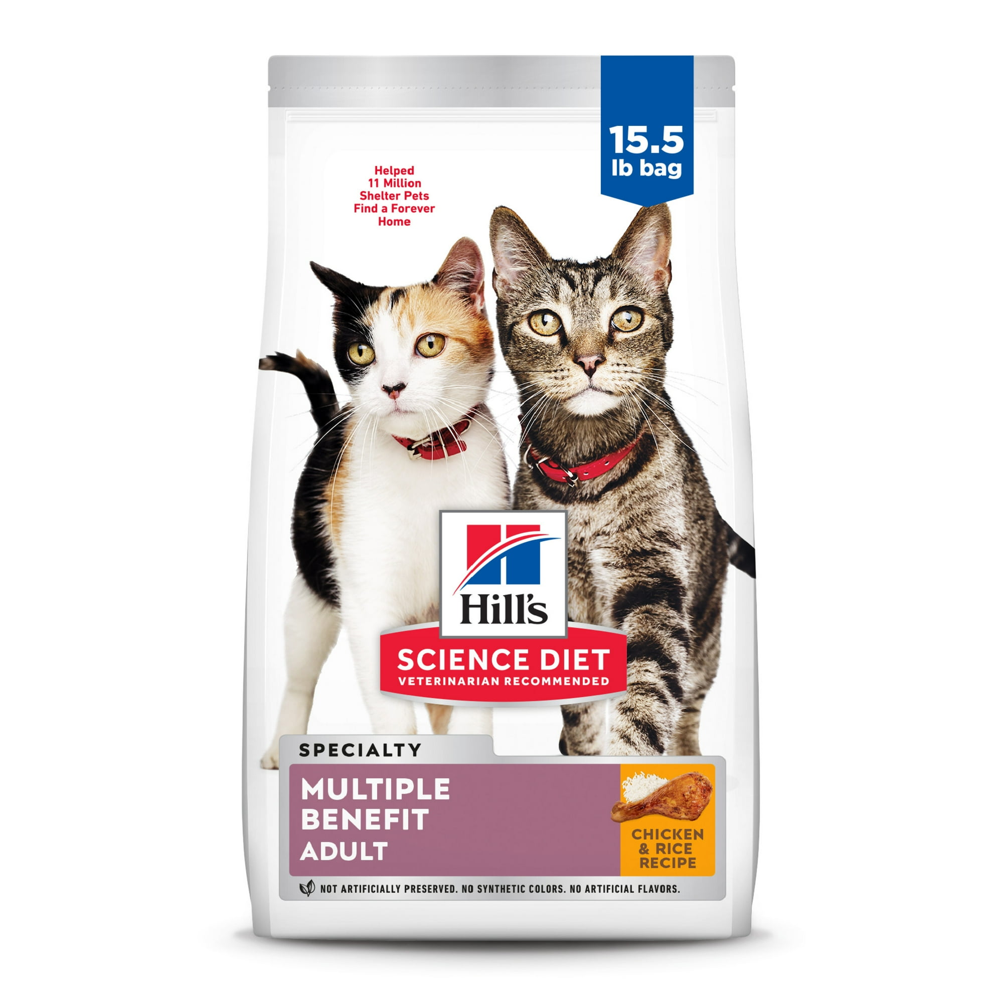 Hill's Science Diet Multiple Benefit Chicken Dry Cat Food, 15.5lb Bag
