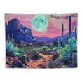 thumbnail image 5 of Fenyluxe  Cactus Tapestry  Sun Mountain Tapestry Desert Sunset Wall Tapestry Aesthetic Plants Tapestry Nature Saguaro Landscape Wall Hanging for Living Room 60x50inch, 5 of 6