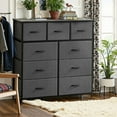 thumbnail image 5 of SIVROCK 9-Drawer Fabric Storage Tower, Multi-Use Organizer with Fabric Bins, Steel Frame & Wood Top, Gray, 5 of 6