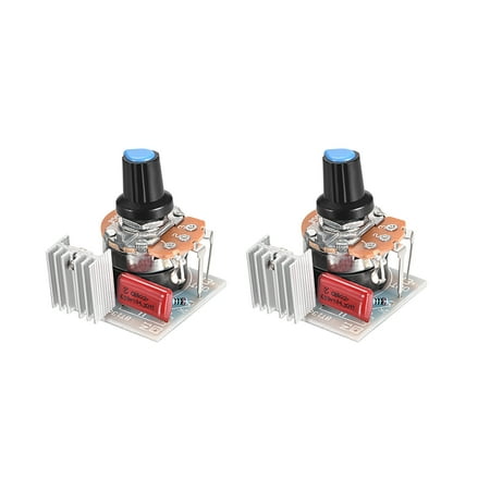 Scr Power Controller 500K ohm Potentiometer 300W-400W AC220V 3A SCR High Power Electronic Regulator Speed Controller Dimming Dimmers, 2pcs ()