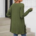 thumbnail image 4 of BXINGOHAI Women's Open Front Cardigan Solid Long Sleeve Tops Soft Comfy Casual Outwear Coats With Pockets Army Green,L, 4 of 4
