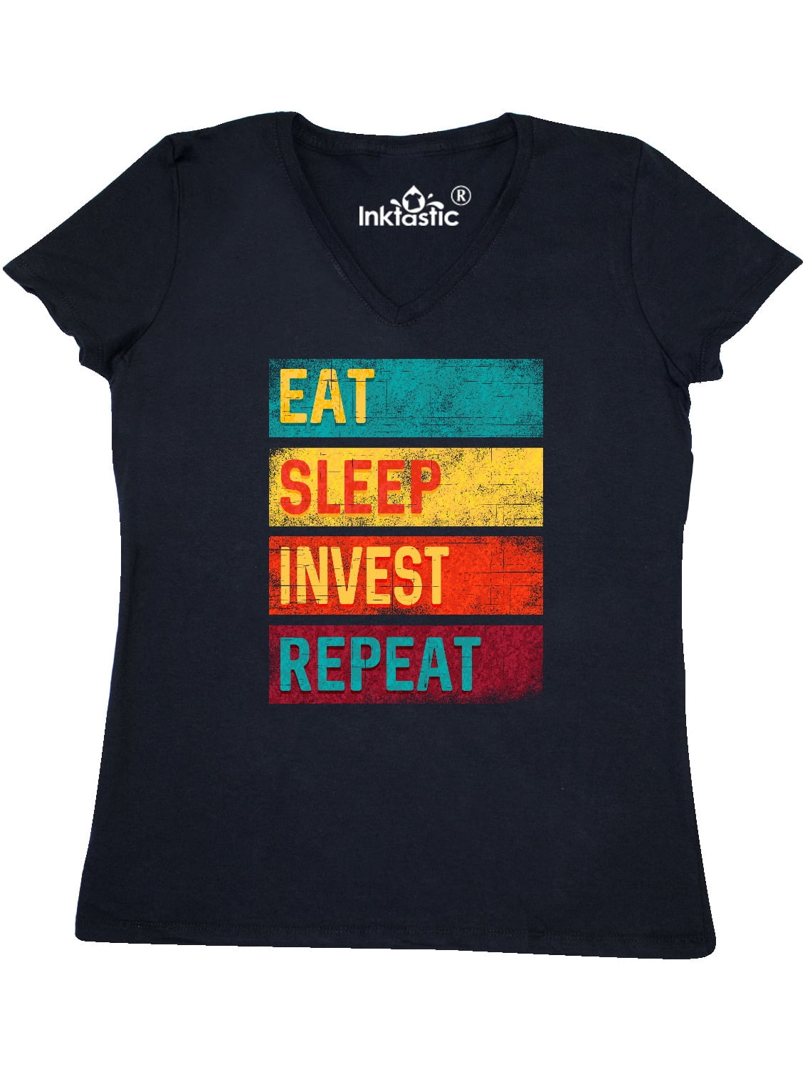Inktastic Stock Broker Eat Sleep Invest Repeat Women's V-Neck T-Shirt -  Walmart.com