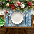 thumbnail image 2 of mubwai Blue Snowflakes Christmas Placemats for Dining Table, 12 x 18 Inch Seasonal Winter Washable Table Mats Set of 4, 2 of 6