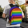 thumbnail image 6 of Honeii Colorful Glitter Rainbow Print School Backpack,Casual Lightweight Travel Rucksack Daypack,Backpacks for College High, 6 of 6