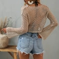 thumbnail image 4 of WEAIXIMIUNG Chemises de Maternité pour le Travail Grande Taille Dames Tricot Manches Amples Col Rond Haut Court Ajouré, 4 of 6