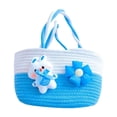 thumbnail image 2 of Bolso de mano tejido con cuerda de algodón y conejito de Pascua, elegante cesta de regalo bordada para mujer, bolso versátil para fiestas de primavera, cesta de picnic reutilizable ecológica con, 2 of 5