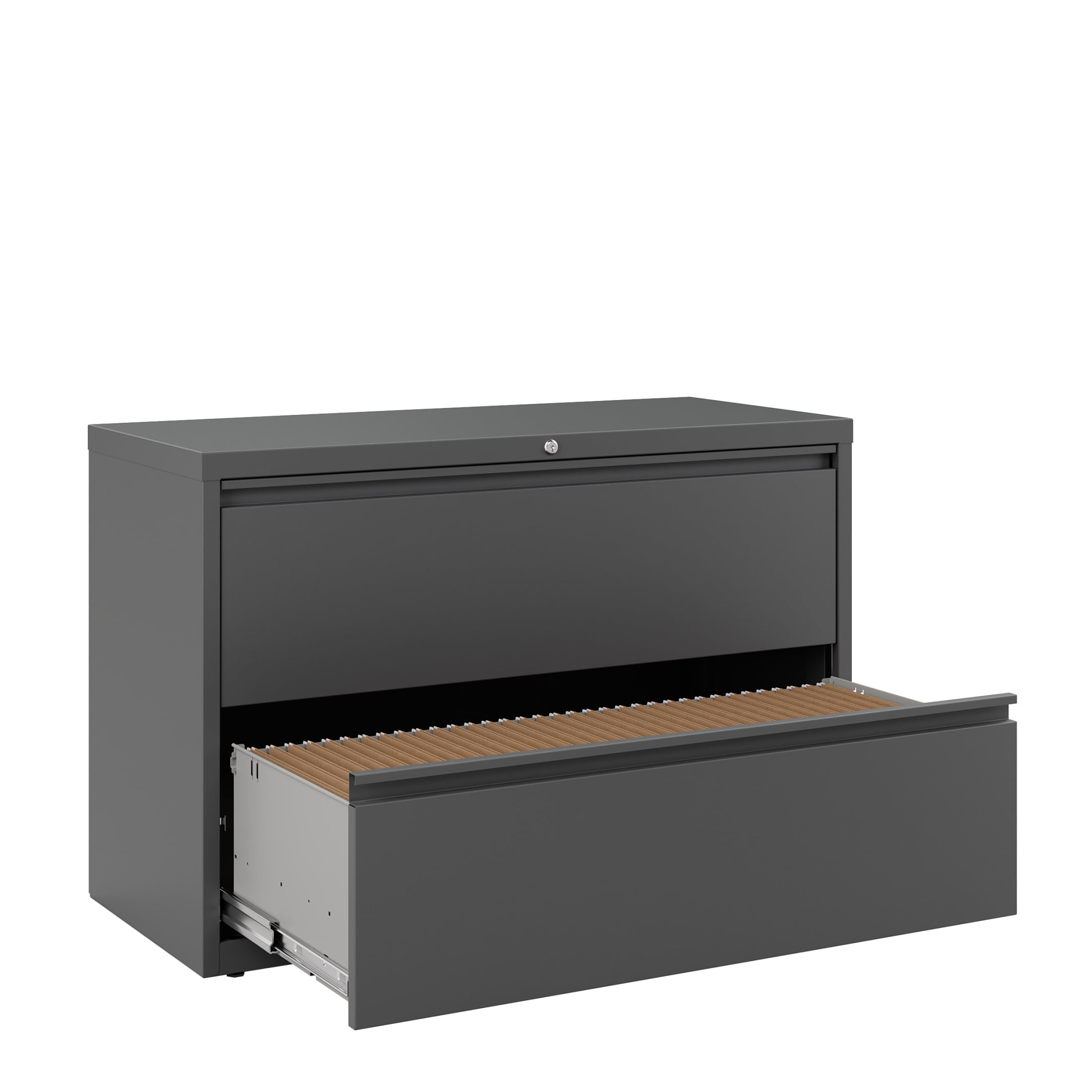 Hirsh 42 Inch Wide 2 Drawer Metal Lateral File Cabinet for Home and Office, Holds Letter, Legal and A4 Hanging Folders, Charcoal
