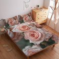 thumbnail image 2 of Flower Fitted Sheet Set with Pillowcase 3D Rose Printed Bedding Set Home Bedroom Decor,Queen (60"x80"), 2 of 5