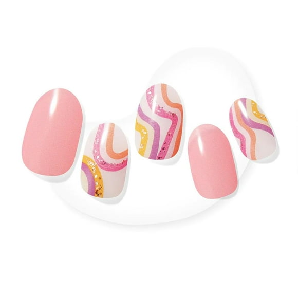 Tiras de uñas Dashing Diva Glaze - Playas de arena | Funciona con cualquier lámpara de uñas LED | Tiras de uñas de gel semicuradas resistentes a las astillas de larga duración | Contiene 34 envolturas
