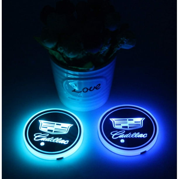 2Pcs Car Interior Water Coaster 7 Colors LED Light Smart Cup Mat For  Mercedes Benz Interior Accessories